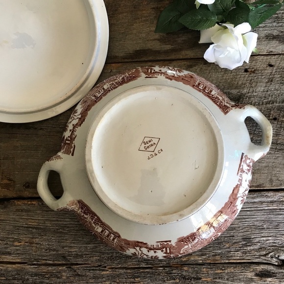 Brown Willowware Soup Tureen - Picture 4 of 8